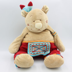 Grand Doudou ours Pinto indien rouge marron tipi NOUKIE'S 42 cm