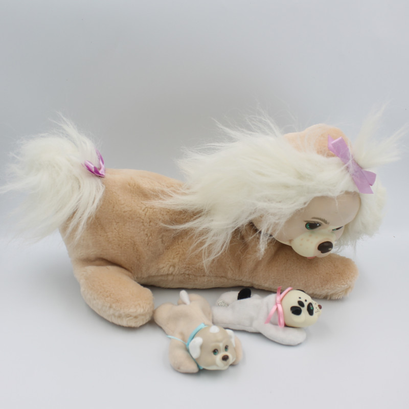 Ancienne Peluche chien beige Puppy Surprise HASBRO 1991