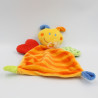 Doudou plat papillon abeille jaune orange rayé BABY CLUB