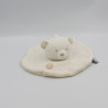 Doudou plat rond ours blanc beige SUCRE D'ORGE