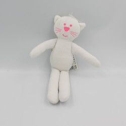 Doudou chat blanc rose BOUT'CHOU BOUTCHOU NEUF