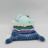 Doudou plat éléphant bleu violet jaune NICOTOY