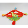 Doudou plat dinosaure vert jaune rouge vert NICOTOY