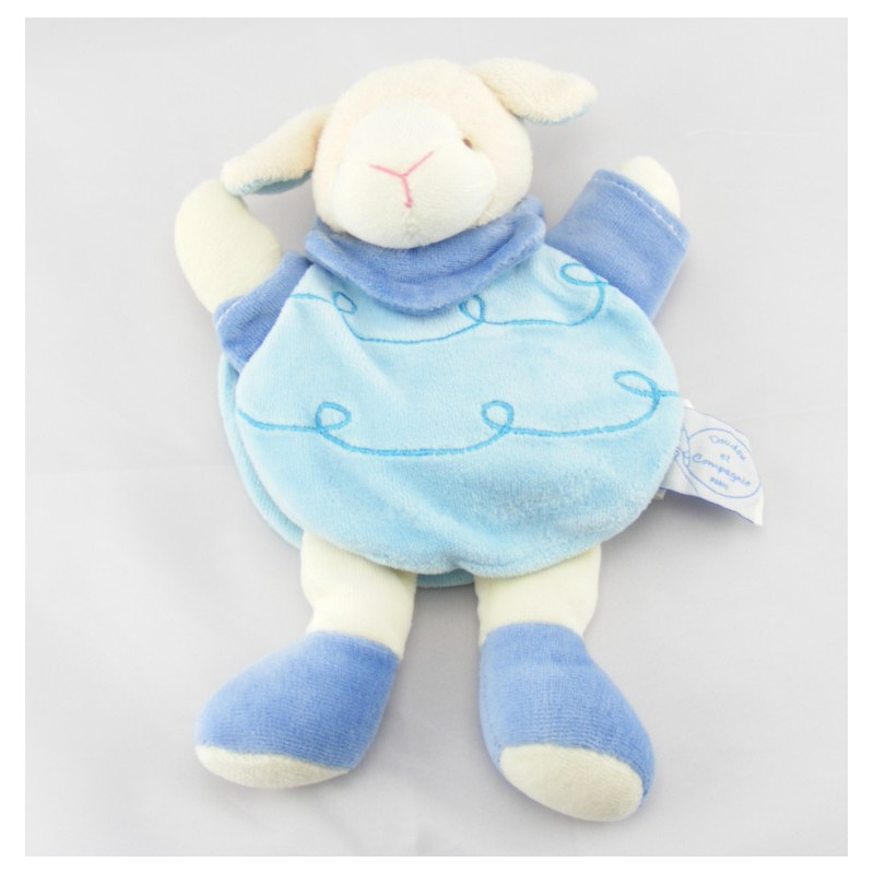 Doudou bleu Gaston le mouton Doudou et Compagnie 