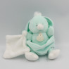 Doudou et compagnie poussin oiseau vert bleu coquille mouchoir