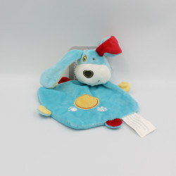 Doudou plat chien bleu rouge jaune KIMBALOO NEUF