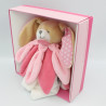 Doudou et compagnie plat lapin blanc rose Collector 