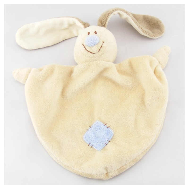 Mini Doudou lapin beige nez bleu Bloupi JOLLYBABY