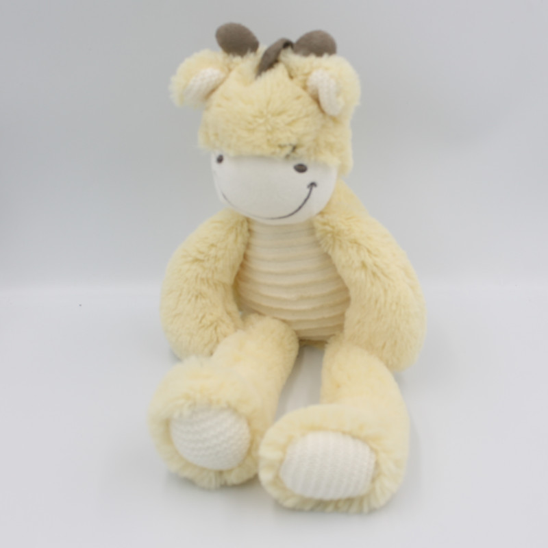 Doudou vache girafe écru jaune blanc marron TEX