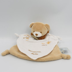 Doudou et compagnie plat ours beige marron blanc Mon premier doudou