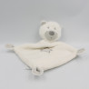 Doudou plat ours blanc gris étoiles SAUTHON