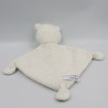 Doudou plat ours blanc gris étoiles SAUTHON