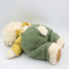 Ancienne Peluche ours blanc Nombrilou habillé AJENA
