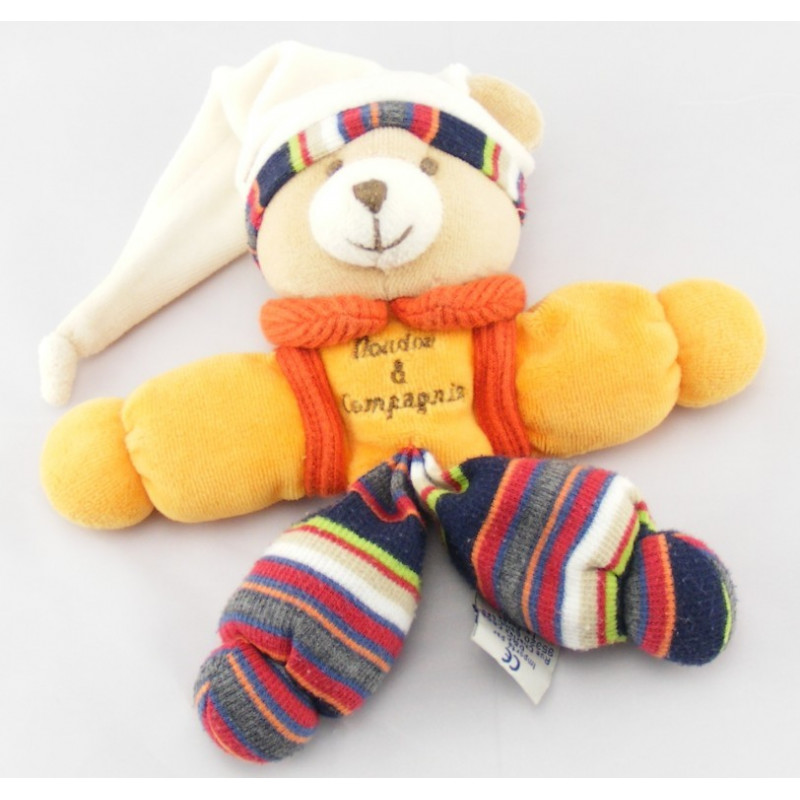 Doudou ours pantin orange DOUDOU ET COMPAGNIE