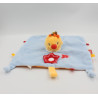 Doudou plat lutin garçon Tim bleu rouge jaune orange fleurs NATTOU