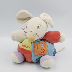 Doudou souris patchwork vert rouge bleu mauve 123 KALOO