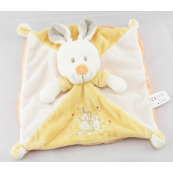Doudou plat ours gris blanc jaune VETIR GEMO