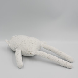 Doudou ours chat blanc gris orange étoiles DPAM