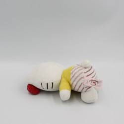 Doudou chat blanc jaune fraise HELLO KITTY