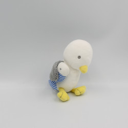 Doudou oiseau blanc gris poisson bleu JACADI