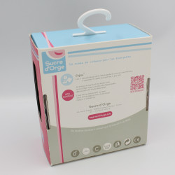 Doudou ours bleu ciel et bleu marine mouchoir cajou SUCRE D'ORGE 