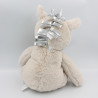 Doudou peluche licorne beige gris argenté 