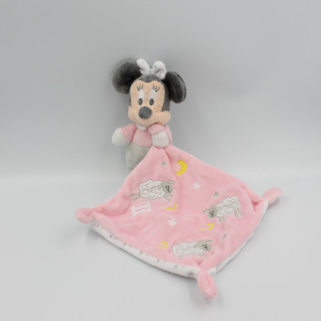 Doudou Minnie rose avec mouchoir moutons DISNEY BABY