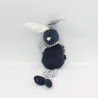 Doudou lapin bleu marine rayé BOUT'CHOU BOUTCHOU