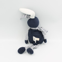 Doudou lapin bleu marine rayé BOUT'CHOU BOUTCHOU