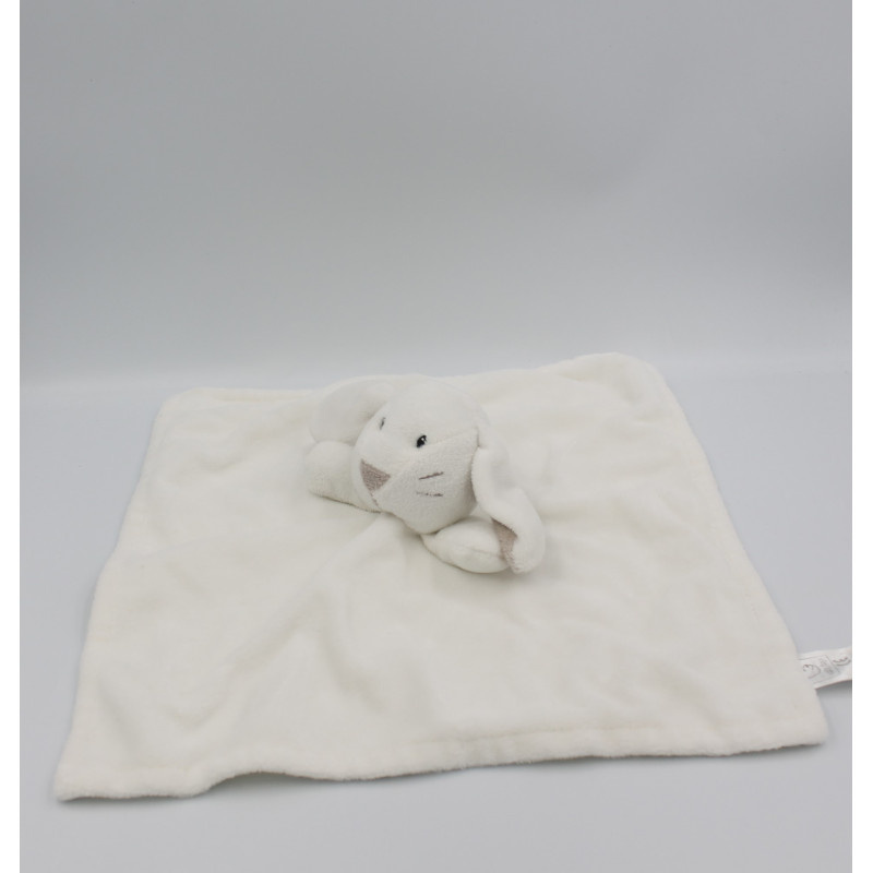 Doudou plat lapin blanc beige PRIMARK EARLY DAYS