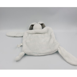 Doudou plat lapin blanc bleu rayé Tendres et Douces KALOO