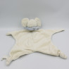 Doudou plat souris blanche bleu BAMBIA