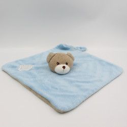 Doudou plat ours bleu beige...