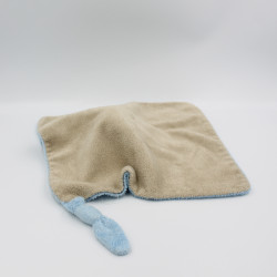 Doudou plat ours bleu beige nuage KING BEAR