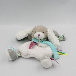 Doudou et compagnie plat chien blanc beige gris bleu rose anneau Toopi