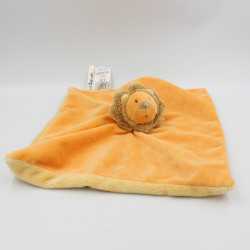 Doudou plat carré lion orange Les Zazous MOULIN ROTY