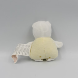 Mini doudou chat ours blanc jaune VERTBAUDET