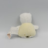 Mini doudou chat ours blanc jaune VERTBAUDET