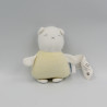 Mini doudou chat ours blanc jaune VERTBAUDET