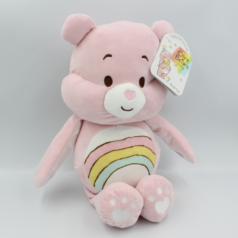 Doudou ours rose arc en ciel Bisounours CARE BEARS BABY