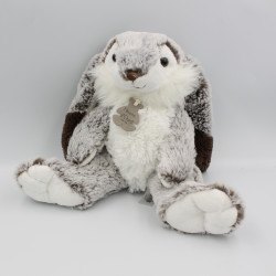 Doudou Peluche lapin marron blanc HISTOIRE D'OURS 30 cm