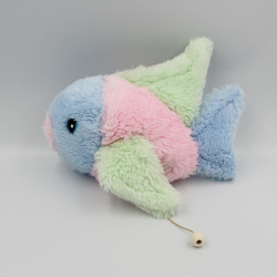 Peluche musical poisson rose bleu vert BOULGOM