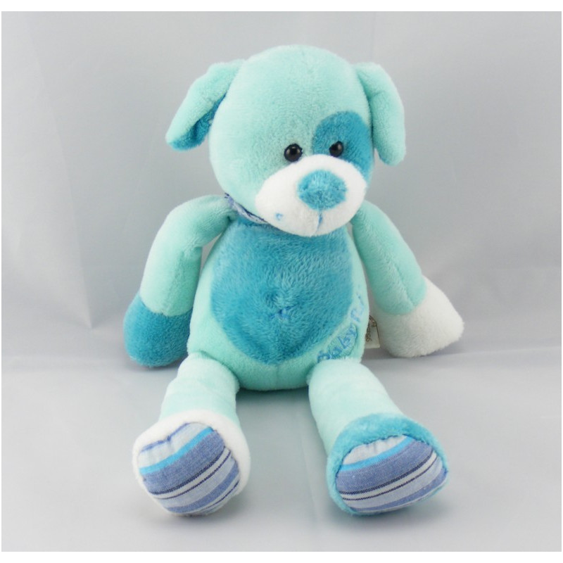 Doudou semi plat chien bleu BABY NAT
