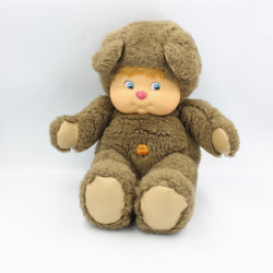 Ancienne peluche doudou chien ours jaune beige Rumple FISHER PRICE Vintage