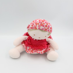 Doudou poupée fille robe rose à pois bandanas MARESE