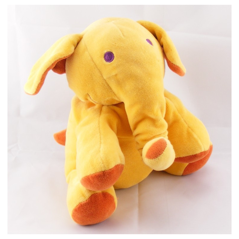 Doudou Eléphant Orange marron MARESE