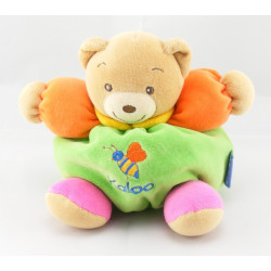 Doudou Ours patapouf bleu vert avec abeille Kaloo