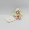 Petit Doudou et compagnie ours boule blanc col pétale mouchoir Nuage