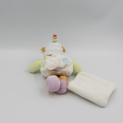 Petit Doudou et compagnie ours boule blanc col pétale mouchoir Nuage