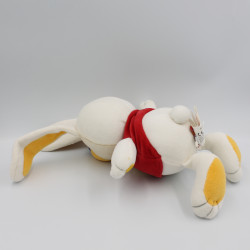 Doudou lapin blanc rouge jaune MARESE